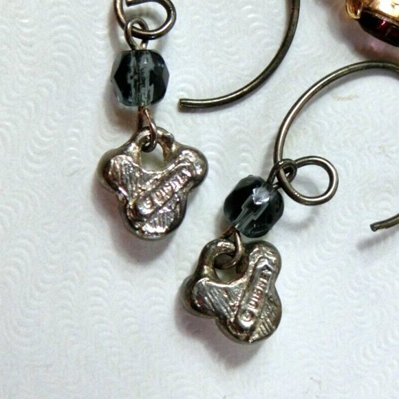 Disney Parks Vintage Mickey Mouse Swarovski Purple Gold Tone Ring Earring Size 6 - Picture 8 of 8